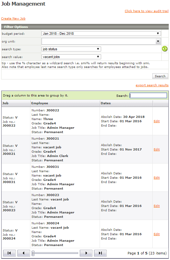 PaySpace Workforce Planning Screen 1 PaySpace Workforce Planning Screen 1