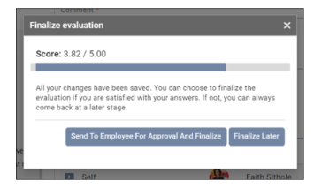 Performance Management Finalize evaluation