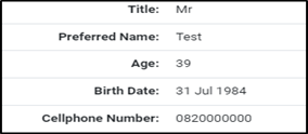 Employee Details Cellphone number