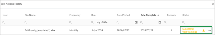 Bulk Actions History