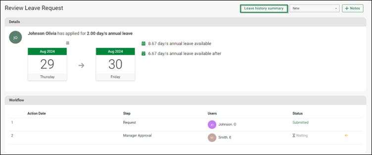 Review Leave Request