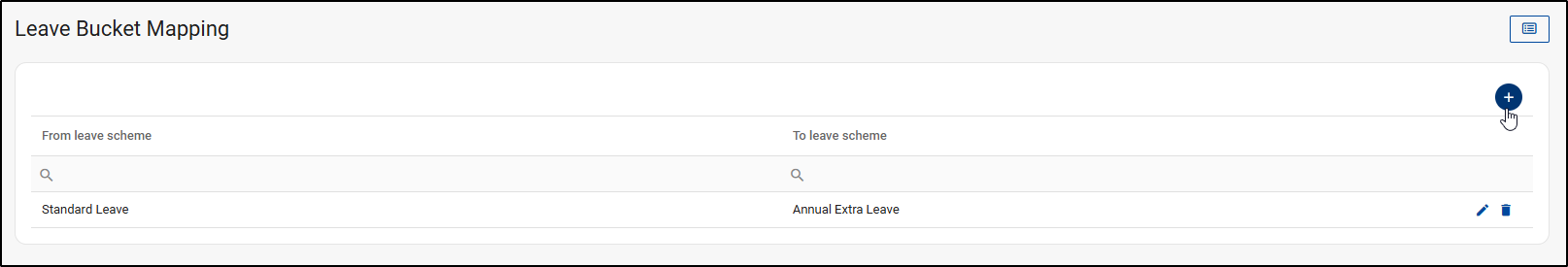 Leave Bucket Mapping