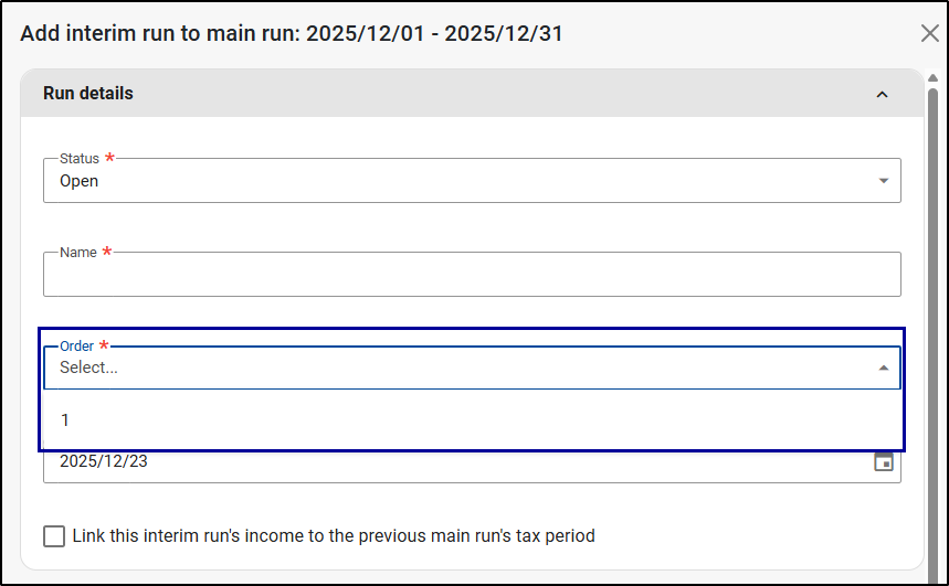Add interim run to main run