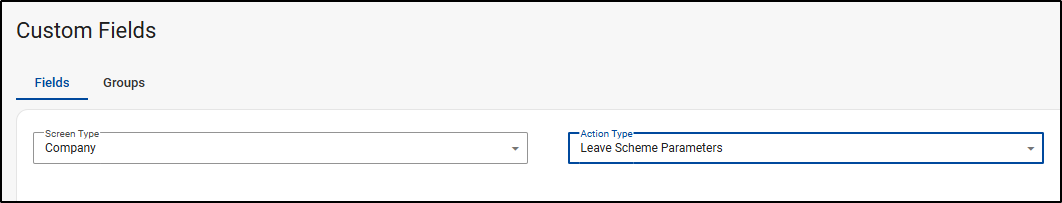 Custom Field - Leave Scheme Parameters