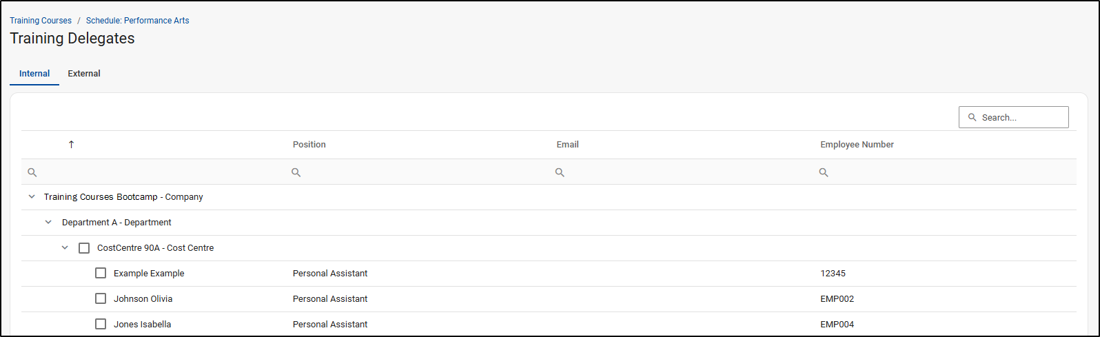 Training Delegates - Two Tabs